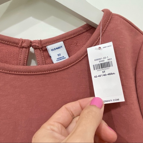 Old Navy girls 5T pink long sleeve knit dress NWT - Picture 4 of 5